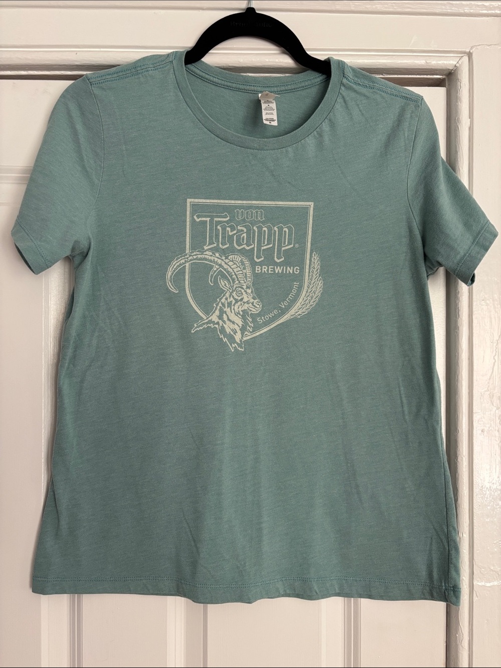 Bella Canvas Mint Green Short Sleeve Tee with Cream Logo - Von Trapp Brewery